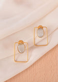 Classic Golden Rectangular Stud Earrings
