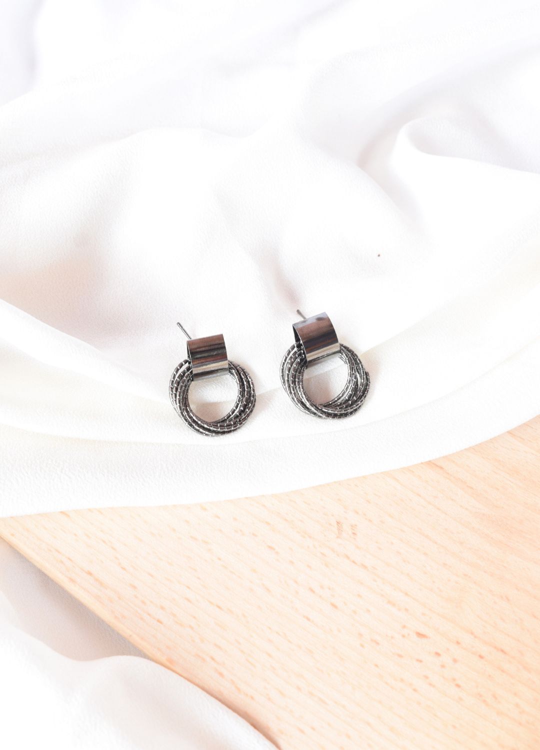 Trendy Silver Korean Stud Earrings