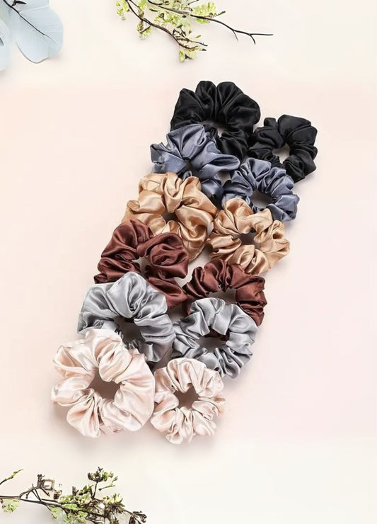 Minimal Pastel Colors Scrunchies Set of 12