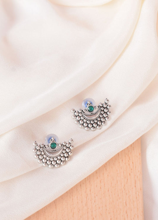 Luminous Silver Oxidized Earrings