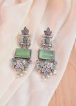 Radiant Green Long Dangler Earrings