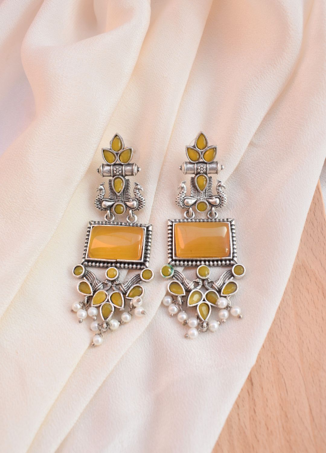 Radiant Yellow Long Dangler Earrings