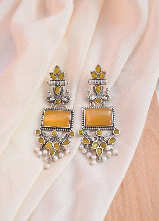 Radiant Yellow Long Dangler Earrings