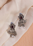 Elephant Design Oxidised Earrings