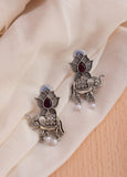 Elephant Design Oxidised Earrings