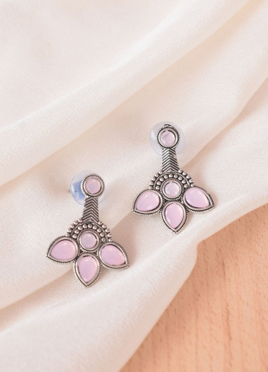 Minimal Pink Flower Stud Earrings