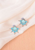 Aura Blue Stone Stud Earrings