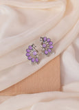 Traditional Purple Peacock  Stud Earrings