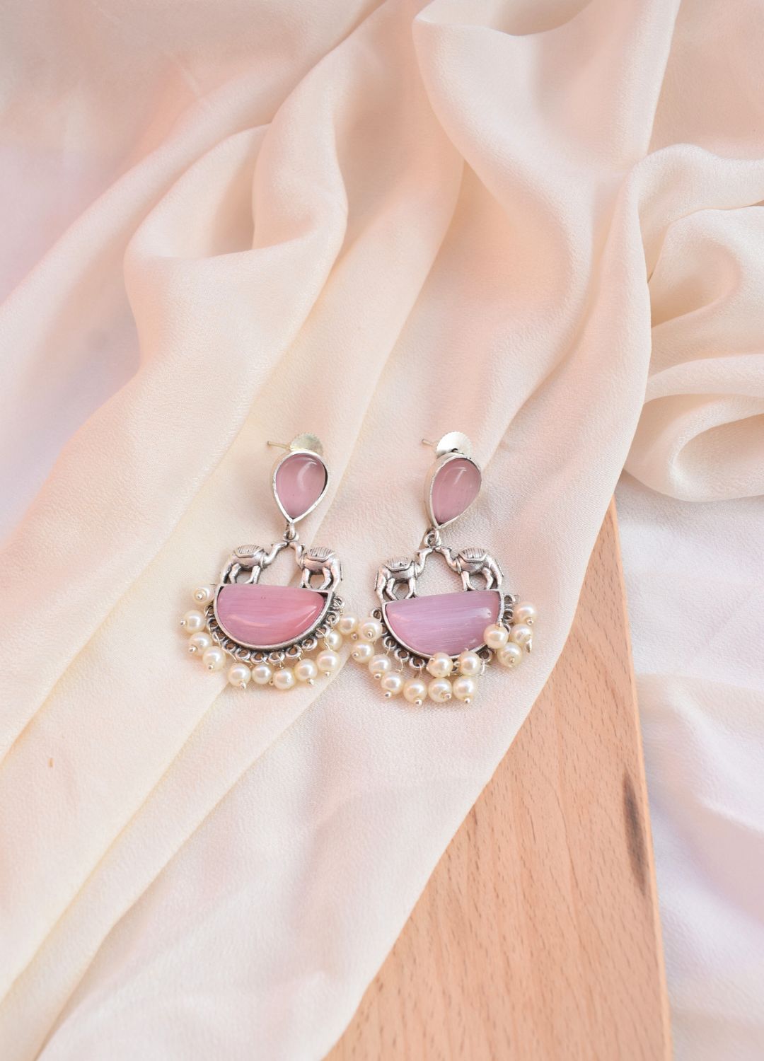 Designer Pink Camel Style Earrings