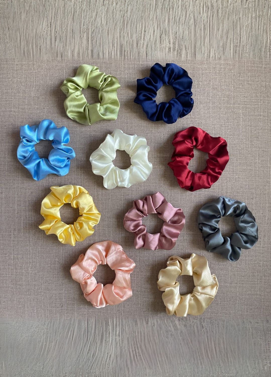 Satin Colorfull Scrunchies Set of 10