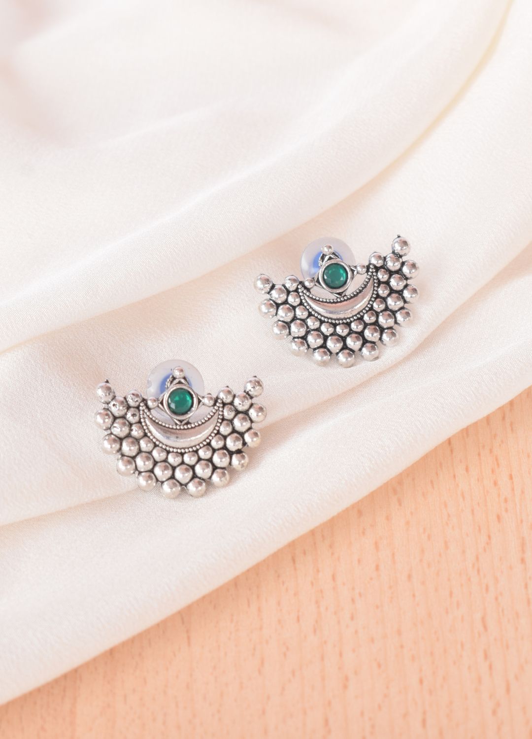 Luminous Silver Oxidized Earrings