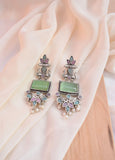Radiant Green Long Dangler Earrings