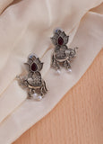 Elephant Design Oxidised Earrings