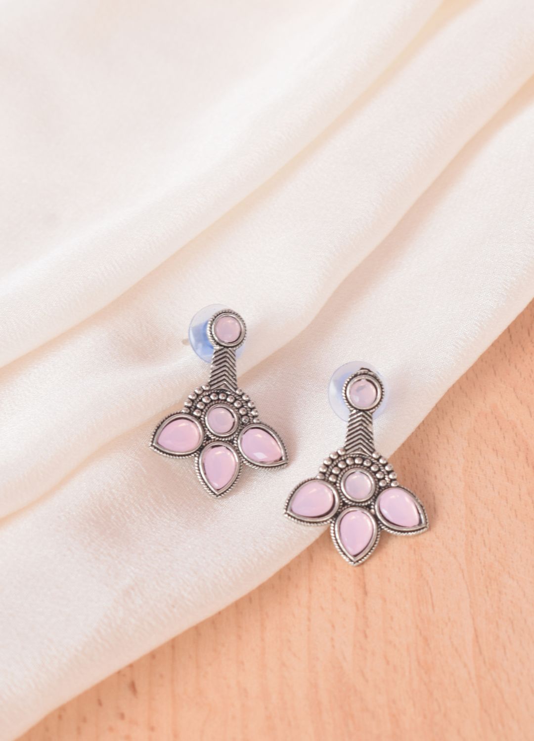 Minimal Pink Flower Stud Earrings