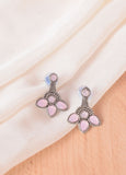 Minimal Pink Flower Stud Earrings