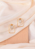 Classic Golden Rectangular Stud Earrings
