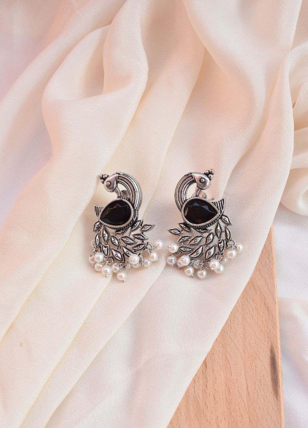 Elegant Peacock Style Oxidized Earrings