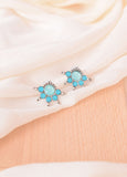 Aura Blue Stone Stud Earrings