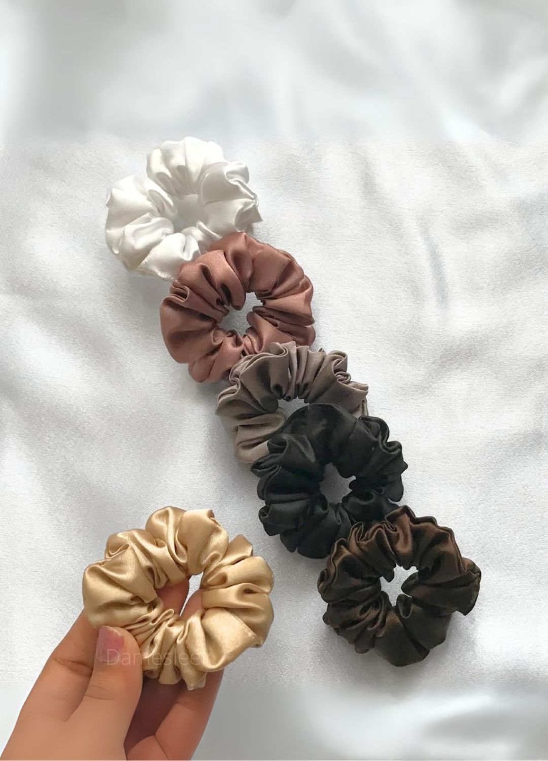 Premium Satin Scrunchies Set of 6