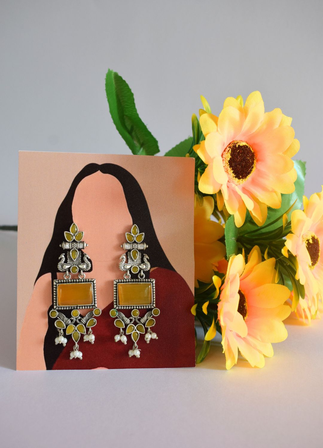 Radiant Yellow Long Dangler Earrings