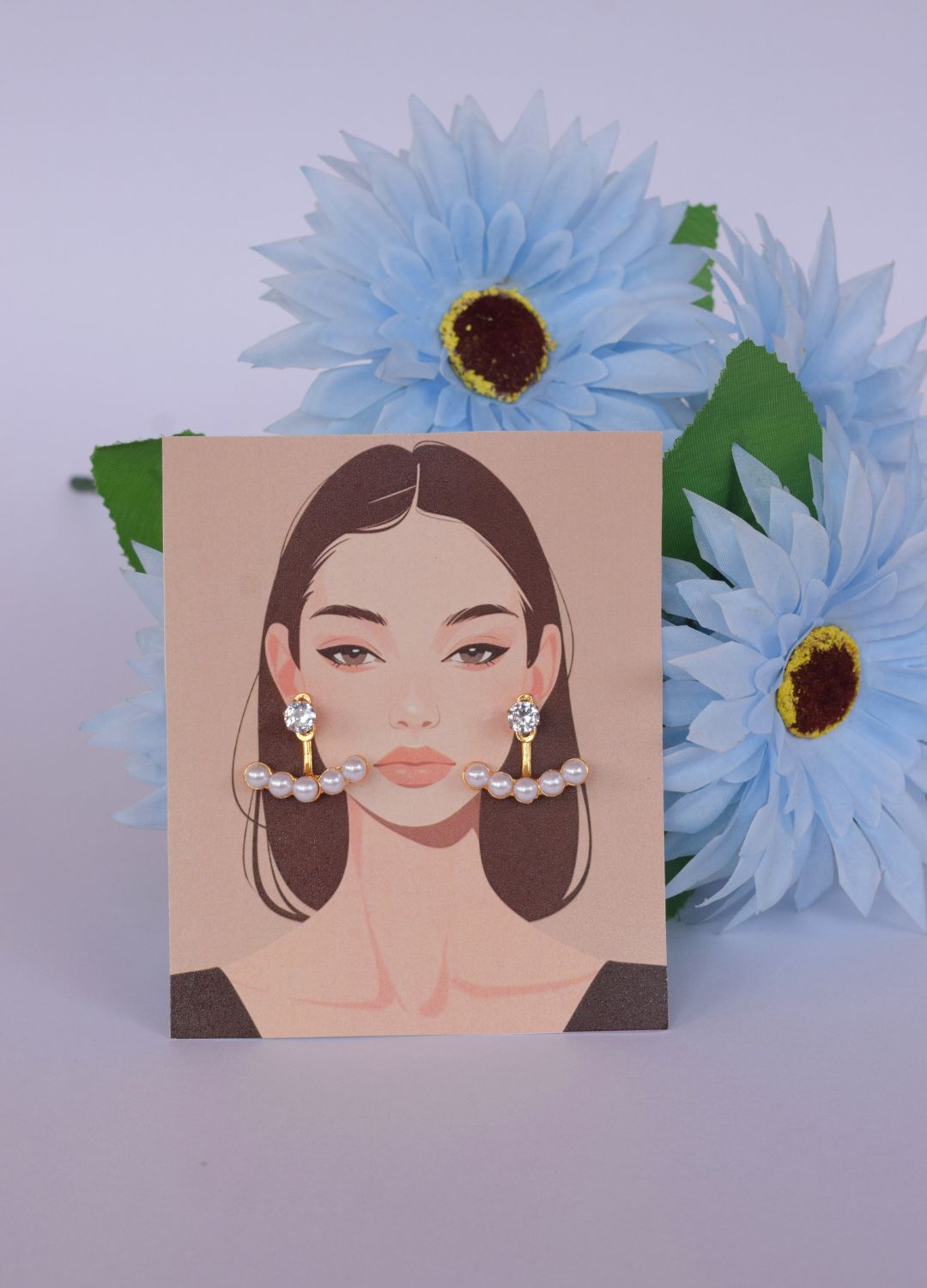 Stunning Golden Pearl Korean Earrings