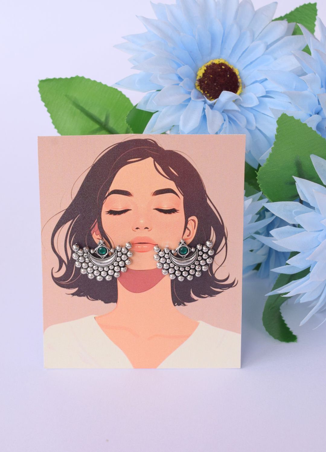 Luminous Silver Oxidized Earrings