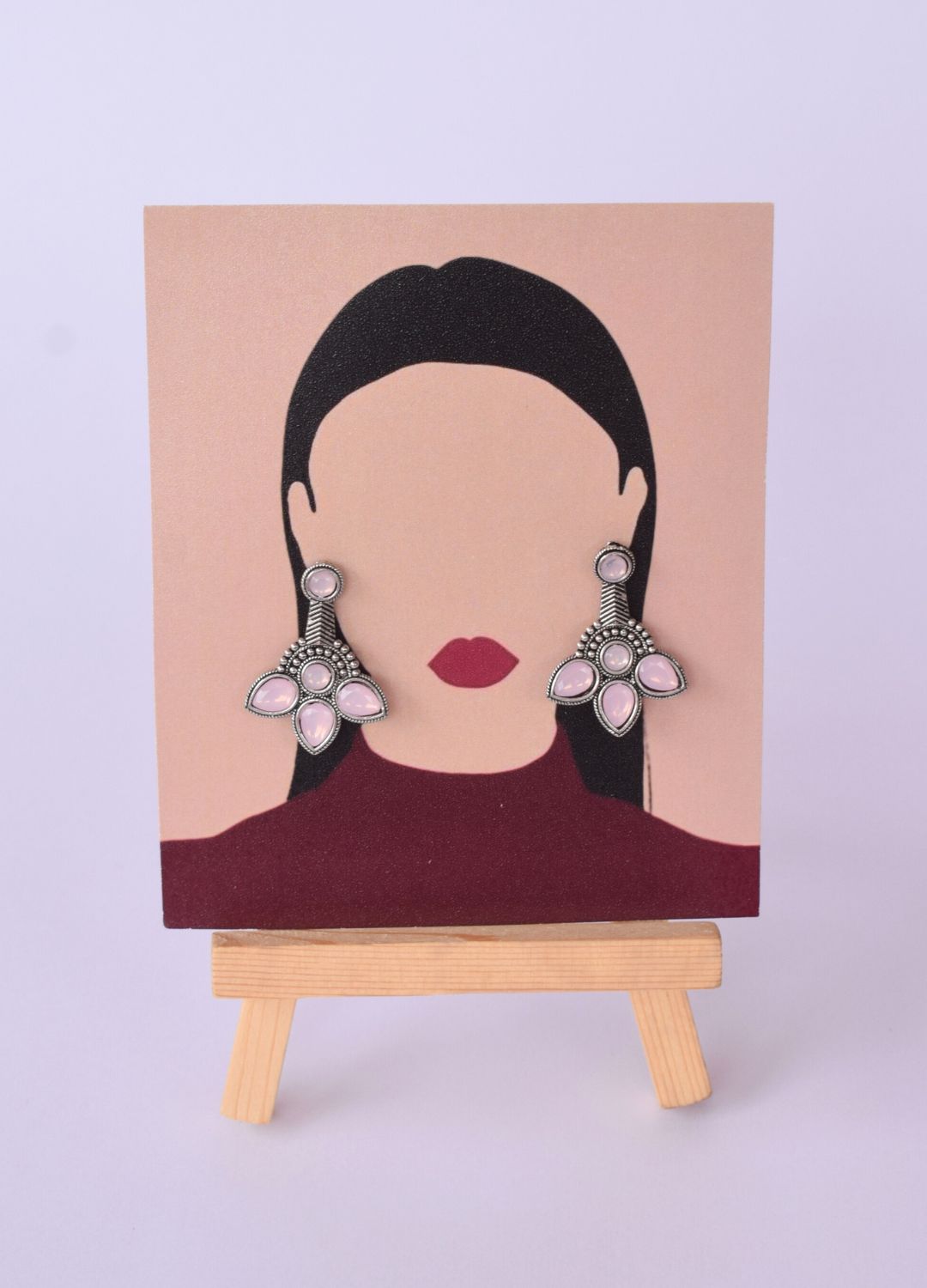 Minimal Pink Flower Stud Earrings