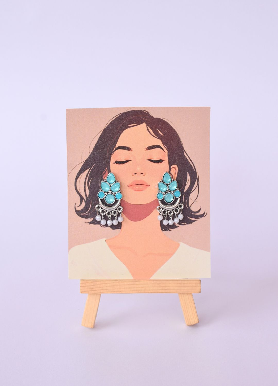 Classic Blue Pearl Drop Earrings