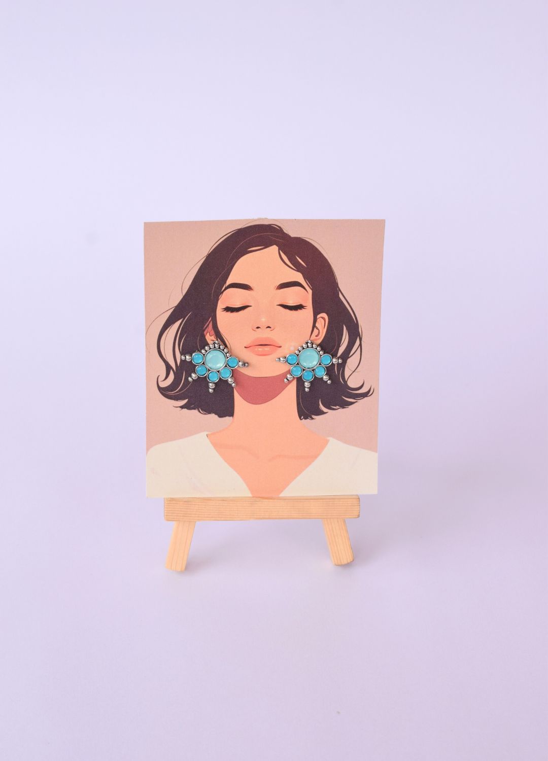 Aura Blue Stone Stud Earrings