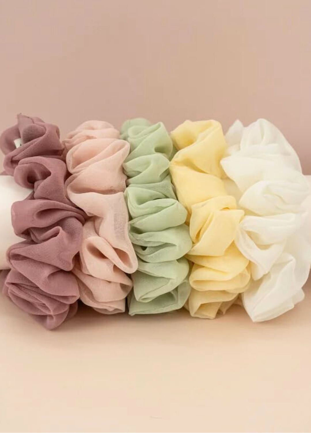 Cutesy Pastel Colors Scrunchies Set of 5