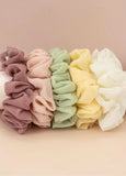 Cutesy Pastel Colors Scrunchies Set of 5